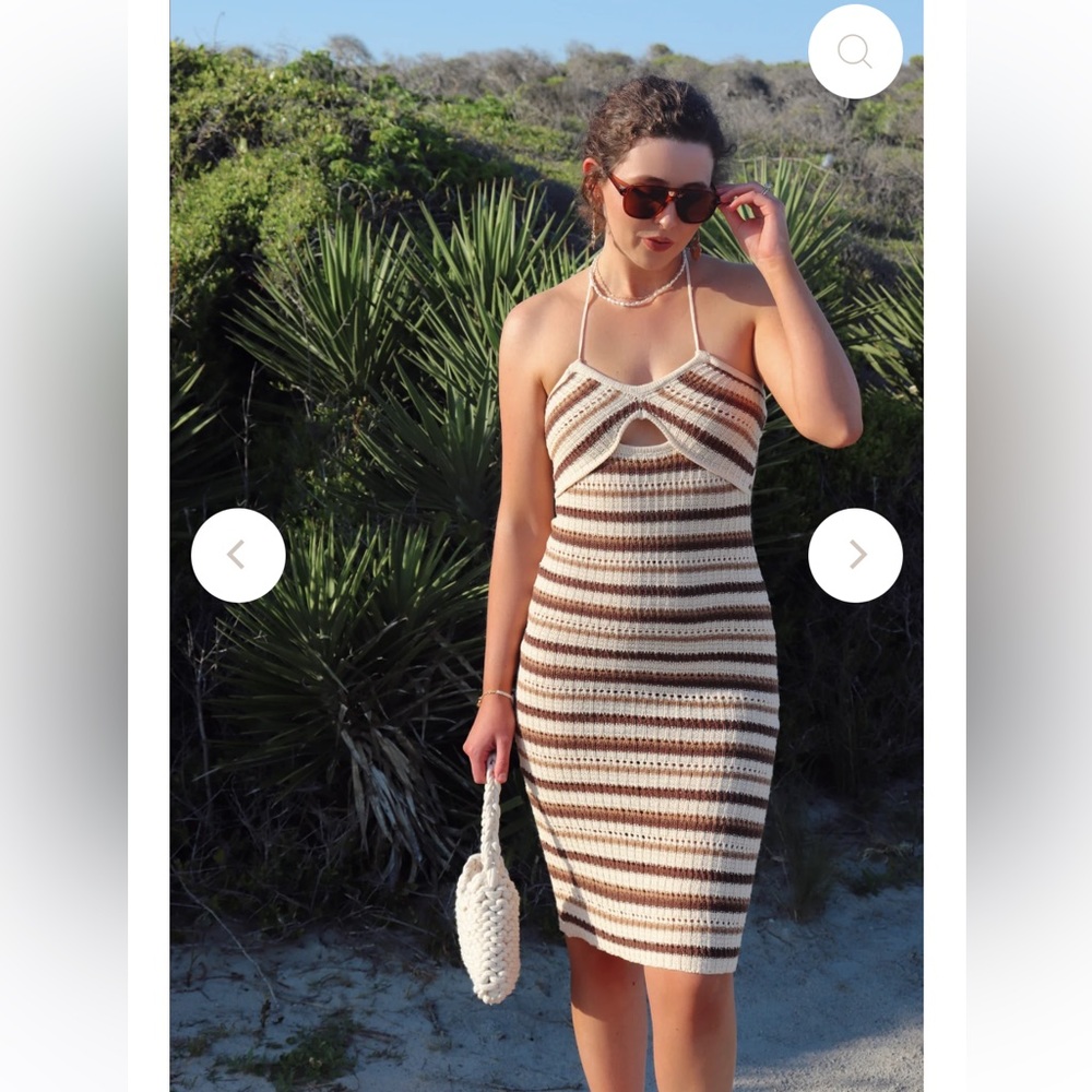 Crochet knit midi dress